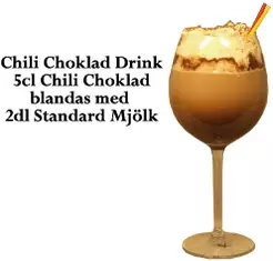 Chokladdrink med chili och skummad mjölk.