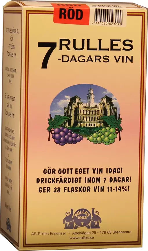 Röd Vin Rulles 7 dagars 1 Liters