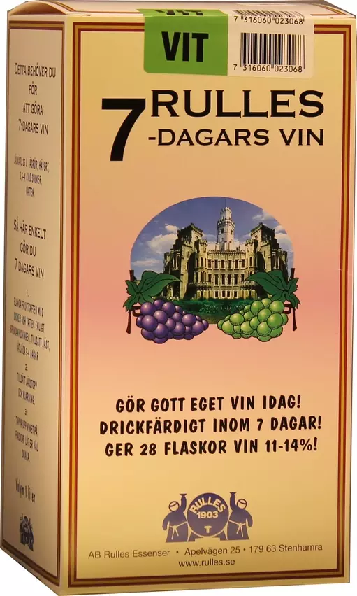 Vitt Vin Rulles 7 dagars 1 Liters