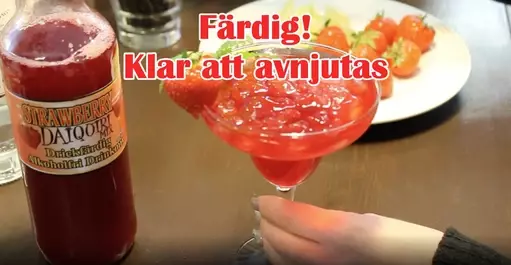 Strawberry Daiquiri med Barkings drinkmix.