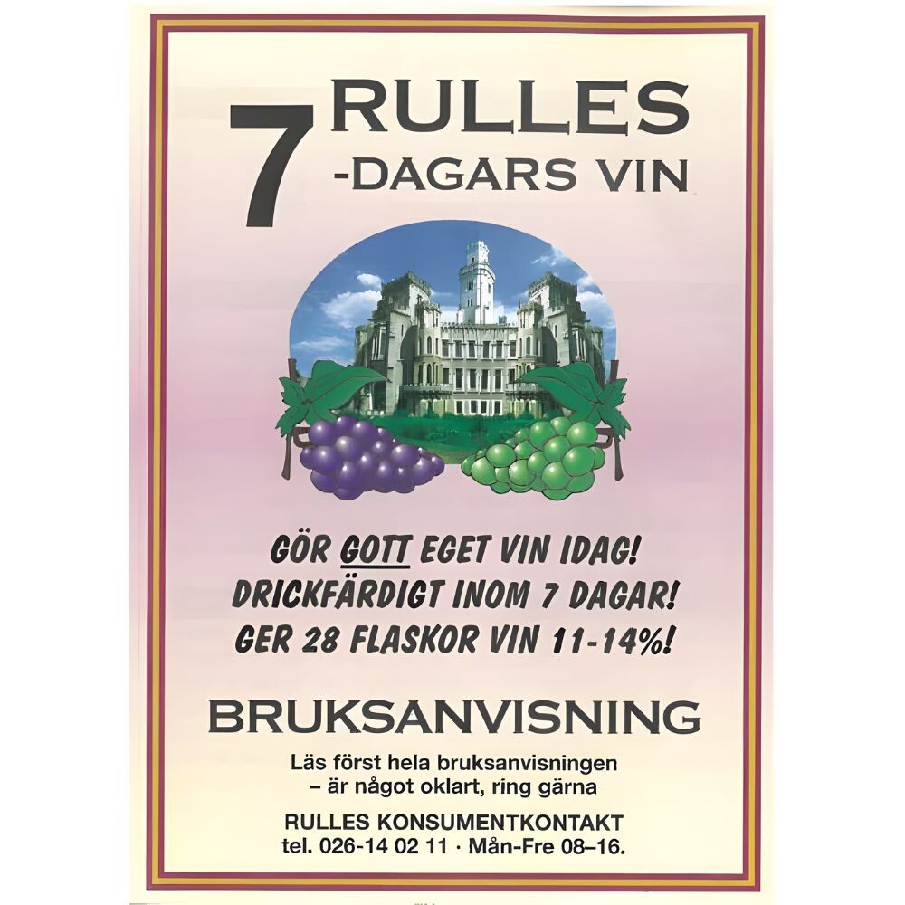 Bruksanvisning på Rulles 7-dagars vin